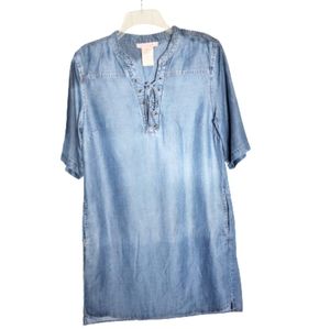 Philosophy Women Denim Dark Wash 100% Tencel Tunic Dress Size Medium